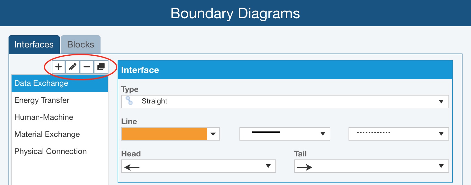 Configuring Boundary Diagram Interfaces and Blocks